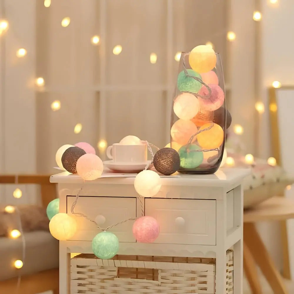 Cotton Ball Garland 5