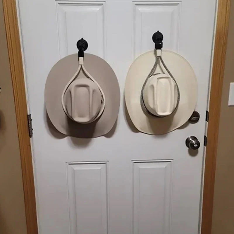 Cowboy Hat Holder for Vehicles with Suction Cup and Leather Cord 3