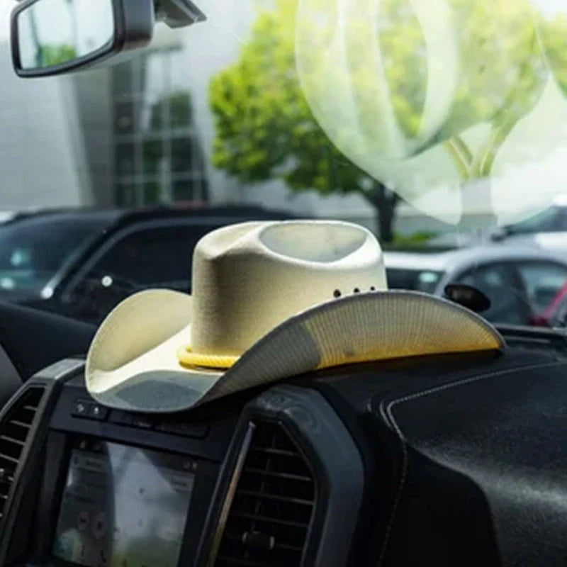 Cowboy Hat Holder for Vehicles with Suction Cup and Leather Cord 4