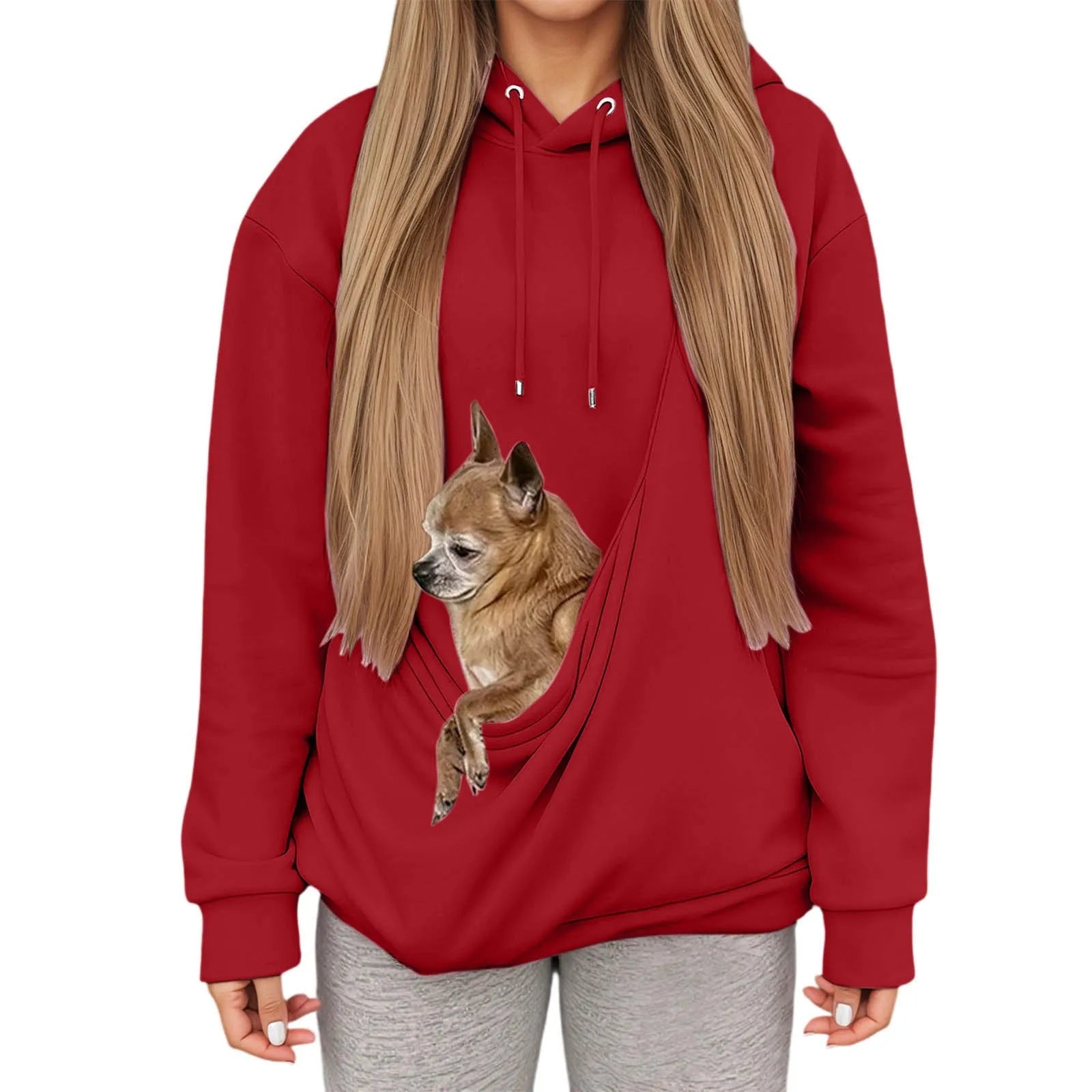 Cozy Hoodie with Pet Carrier Pocket – Comfortable Hooded Sweatshirt for Small Pets 12