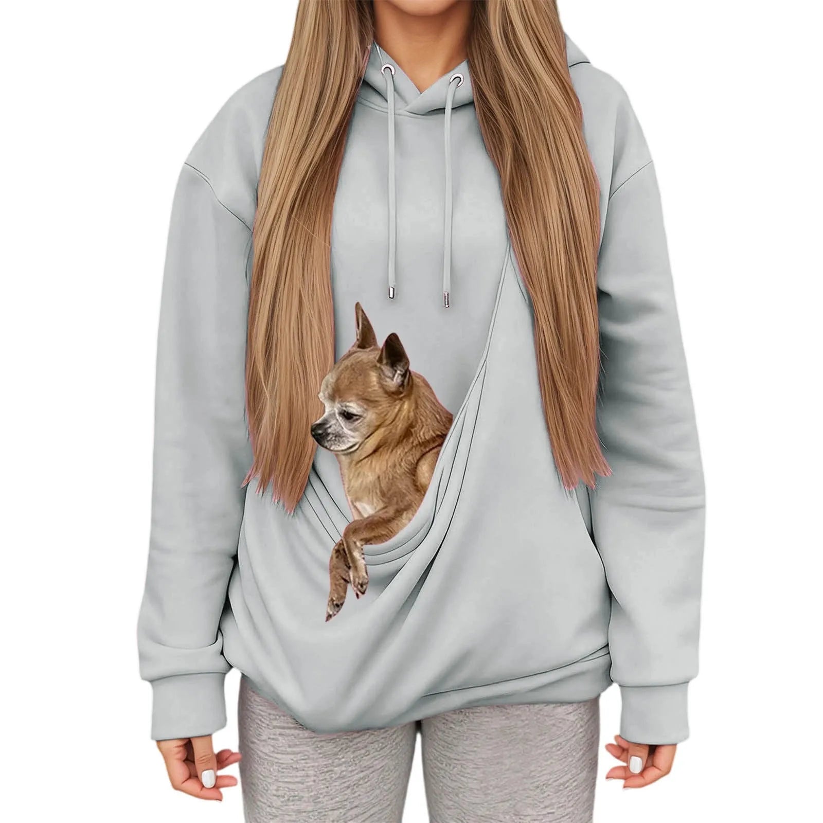 Cozy Hoodie with Pet Carrier Pocket – Comfortable Hooded Sweatshirt for Small Pets 13