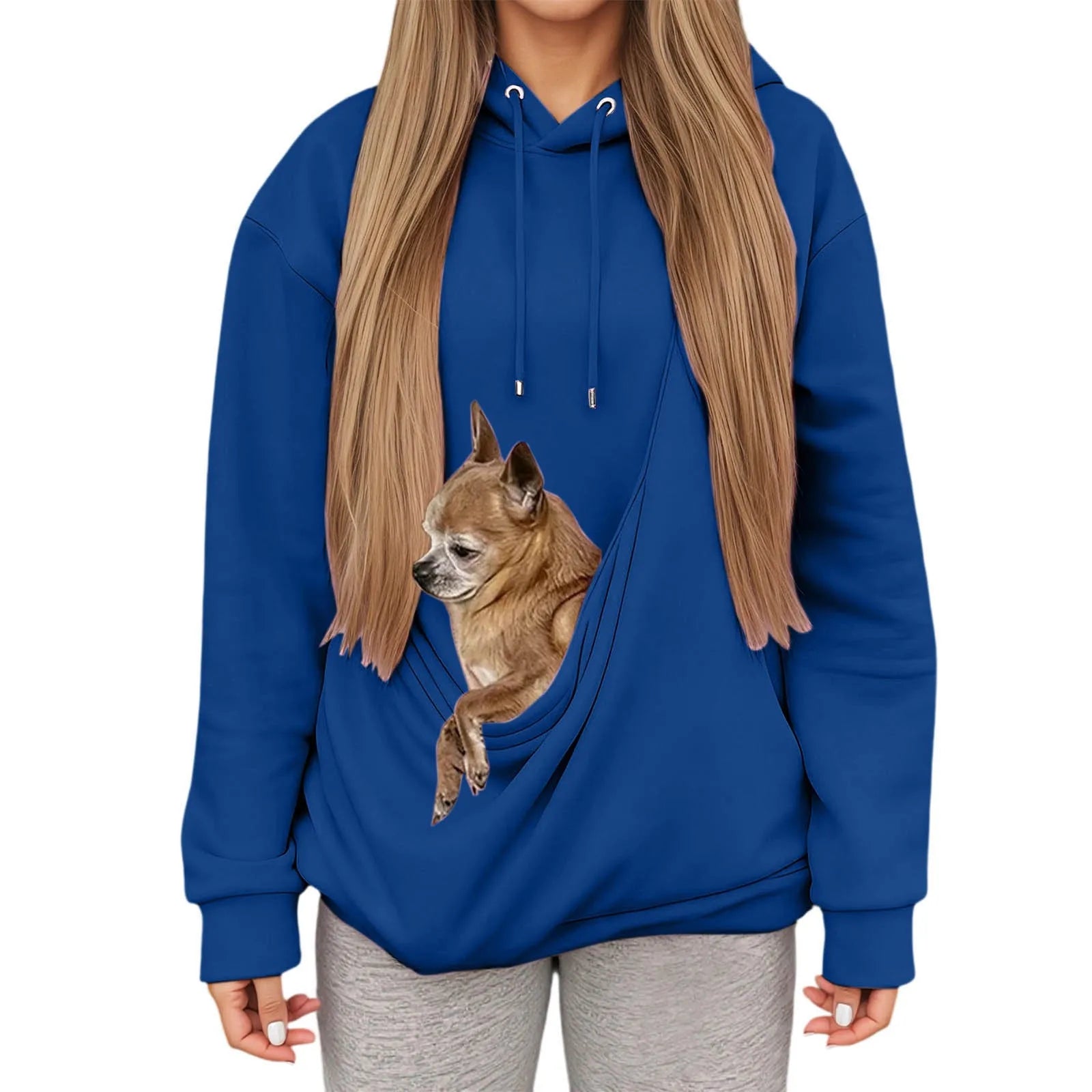 Cozy Hoodie with Pet Carrier Pocket – Comfortable Hooded Sweatshirt for Small Pets 14