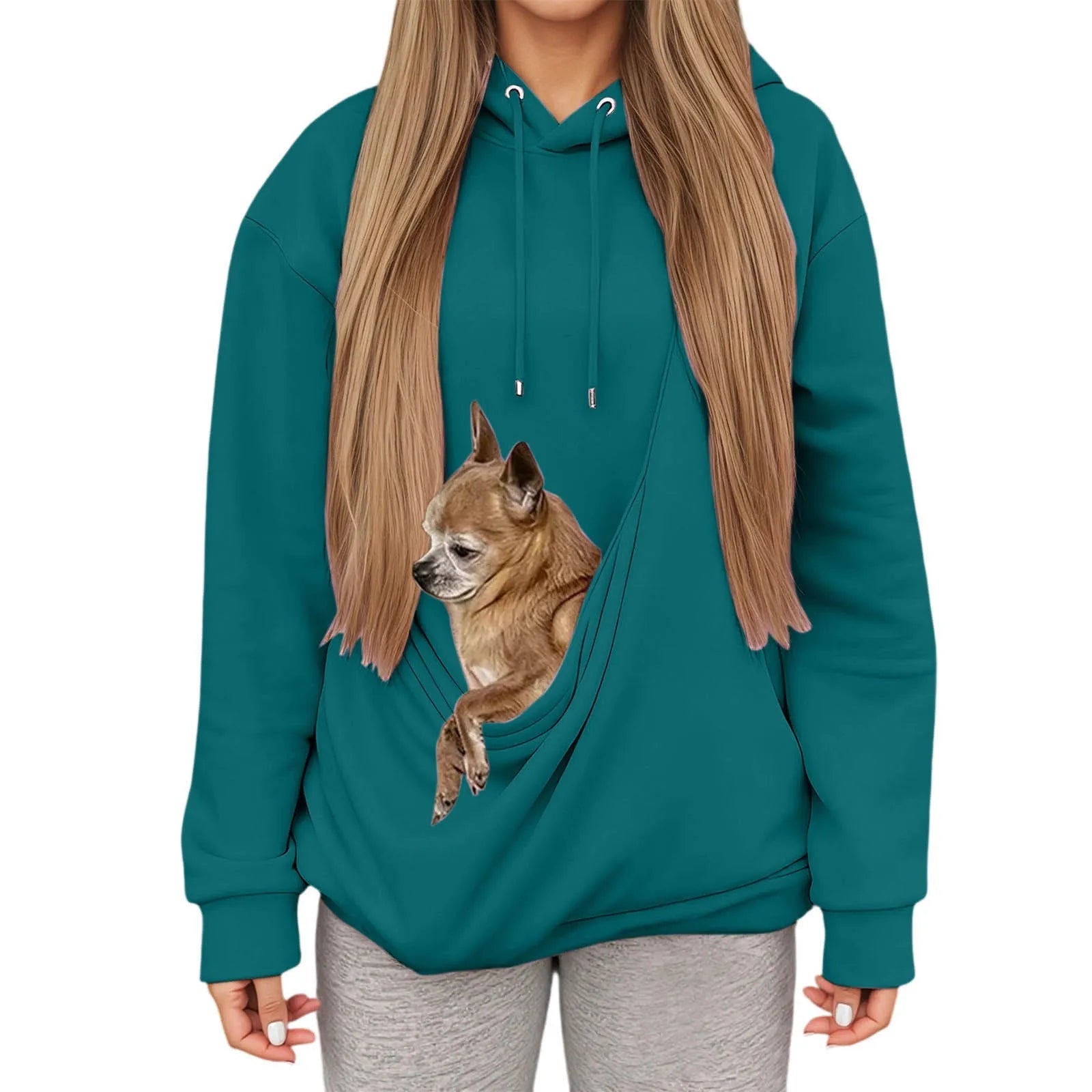 Cozy Hoodie with Pet Carrier Pocket – Comfortable Hooded Sweatshirt for Small Pets 9