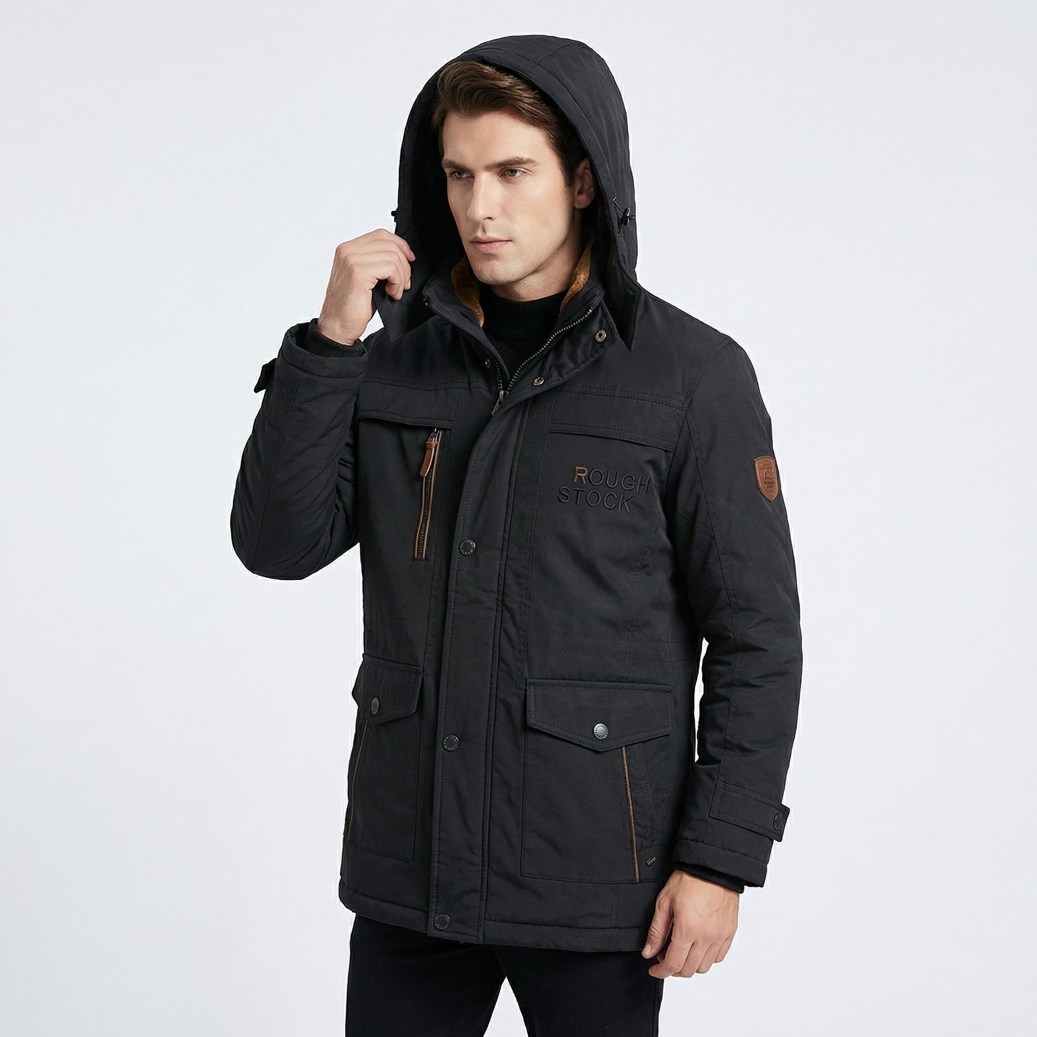 Parka Homme Matelassée d’Hiver – Design Coupe-Vent & Capuche Amovible