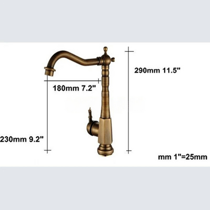 360° Rotatable Gold Vintage Kitchen Faucet – Elegant Design & Everyday Functionality