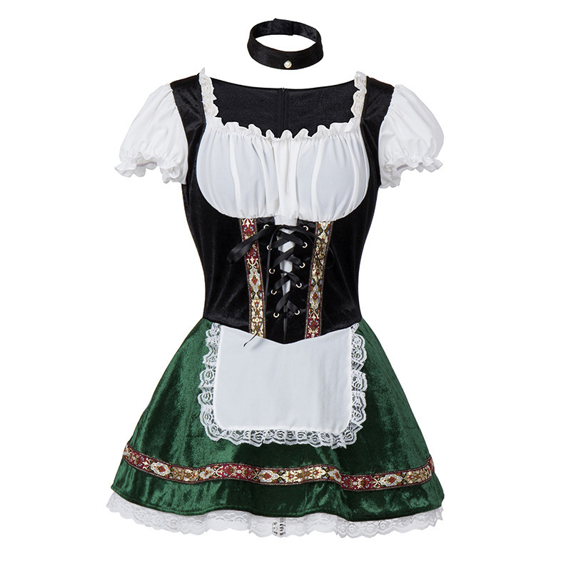 AlpenCharm – Dames Mini-Dirndl van Katoen – Feestelijk & Vrouwelijk