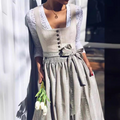 AlpenFein – Dames Dirndl met ¾-mouwen & Vierkante Halslijn – Klederdrachtstijl