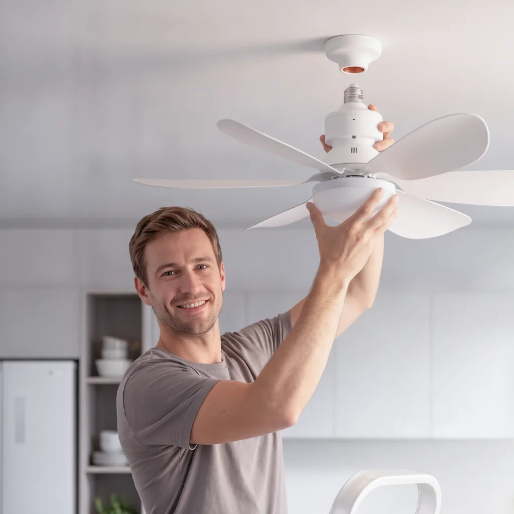 Deckenventilator mit LED-Licht, 3 Farbtemperaturen, Fernbedienung, 52 cm Durchmesser 2
