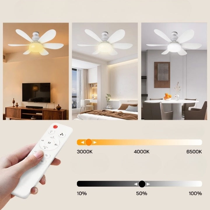 Deckenventilator mit LED-Licht, 3 Farbtemperaturen, Fernbedienung, 52 cm Durchmesser 4