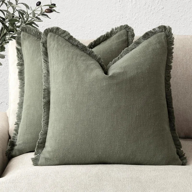 Decoratieve Katoen Linnen Kussenslopen Luxe Woonaccessoire Set van 2 0
