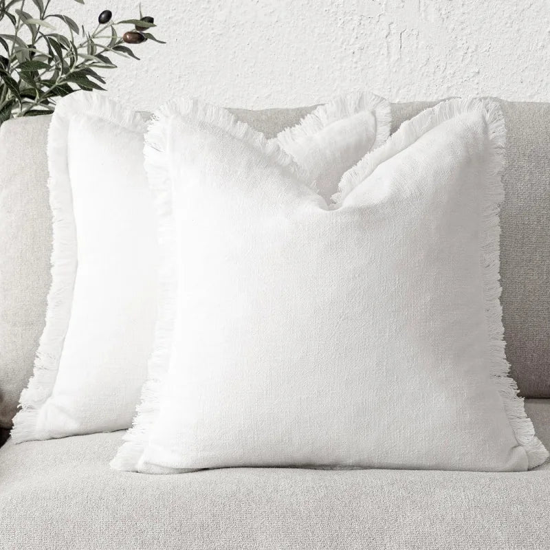 Decoratieve Katoen Linnen Kussenslopen Luxe Woonaccessoire Set van 2 7