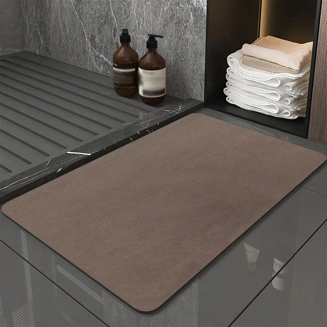 Diatomaceous earth bath mat