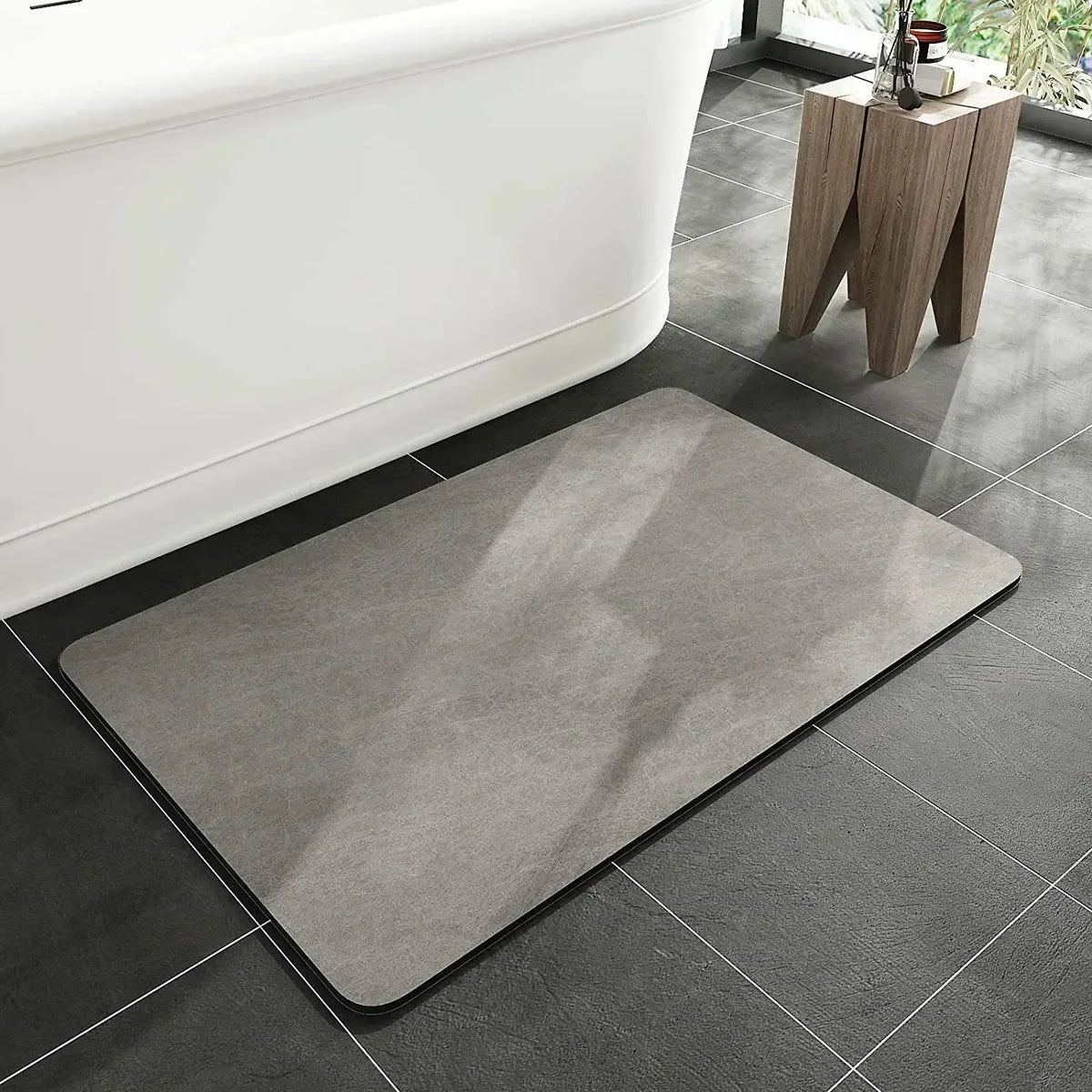 Diatomaceous earth bath mat