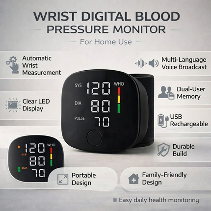 Digital Blood Pressure Monitor Wrist Automatic 1