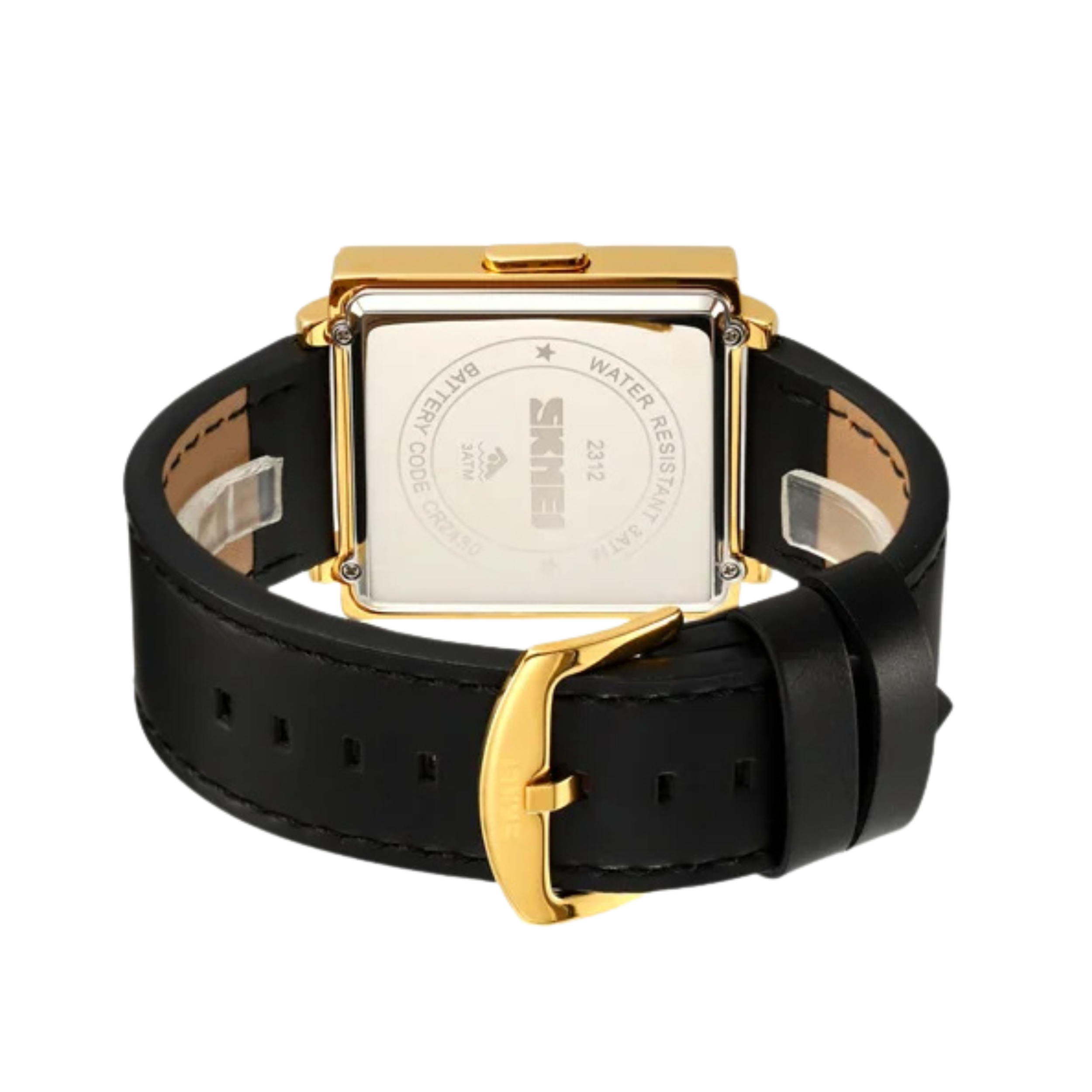 Digital Watch with LED Word Grid Display and Leather Strap for Men and Women 2