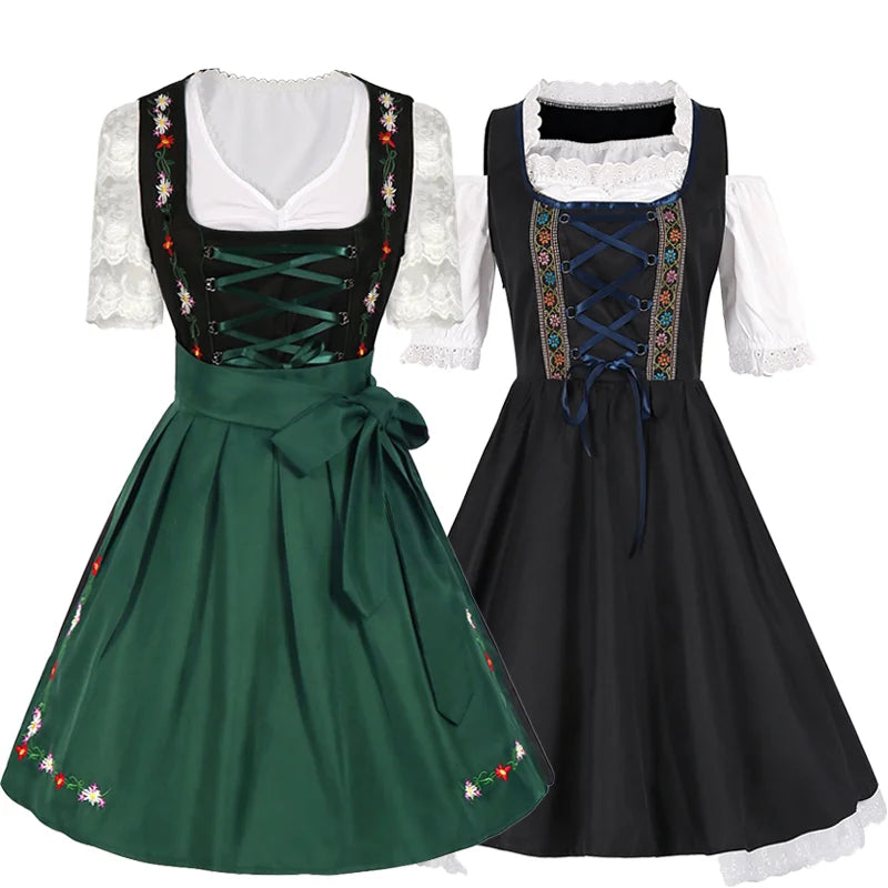 BavariaStyle – Dirndl jurk met schort & kant – Wiesn-look voor dames