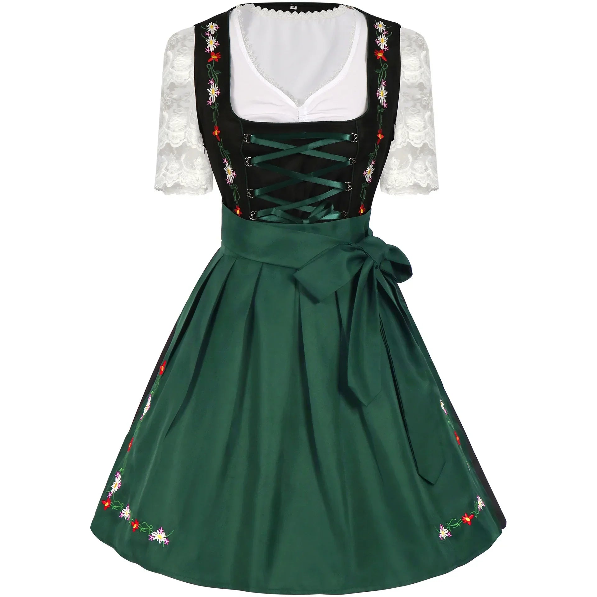 BavariaStyle – Dirndl jurk met schort & kant – Wiesn-look voor dames