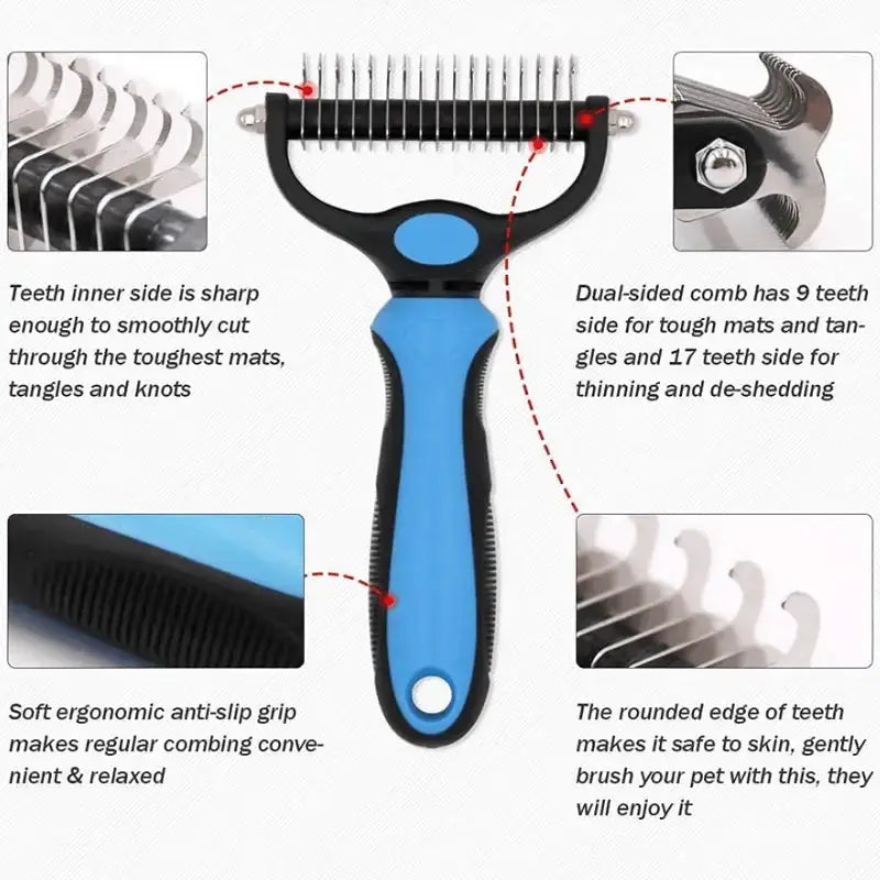 Dog Brush – Two-Sided Slicker and Deshedding Brush for Tangle-Free Grooming 5