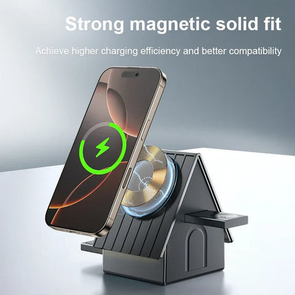 3-in-1 Wireless Charger – 15W Fast Charging, Touch Control & Multi-Device Compatibility