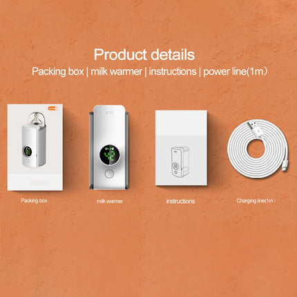 Draadloze Draagbare Flessenwarmer voor Onderweg met Temperatuurregeling 4