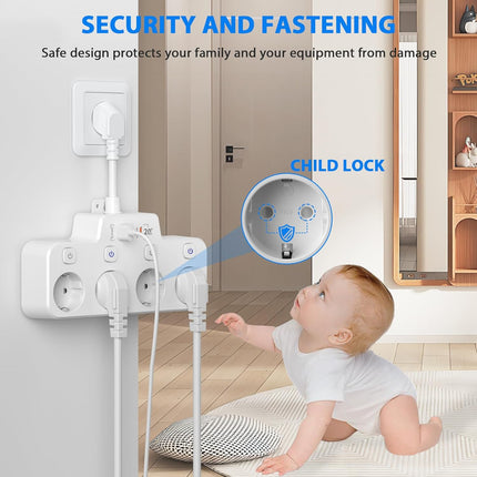 Rotating Power Strip – Wall-Mounted Extension with Independent Switches & USB Ports