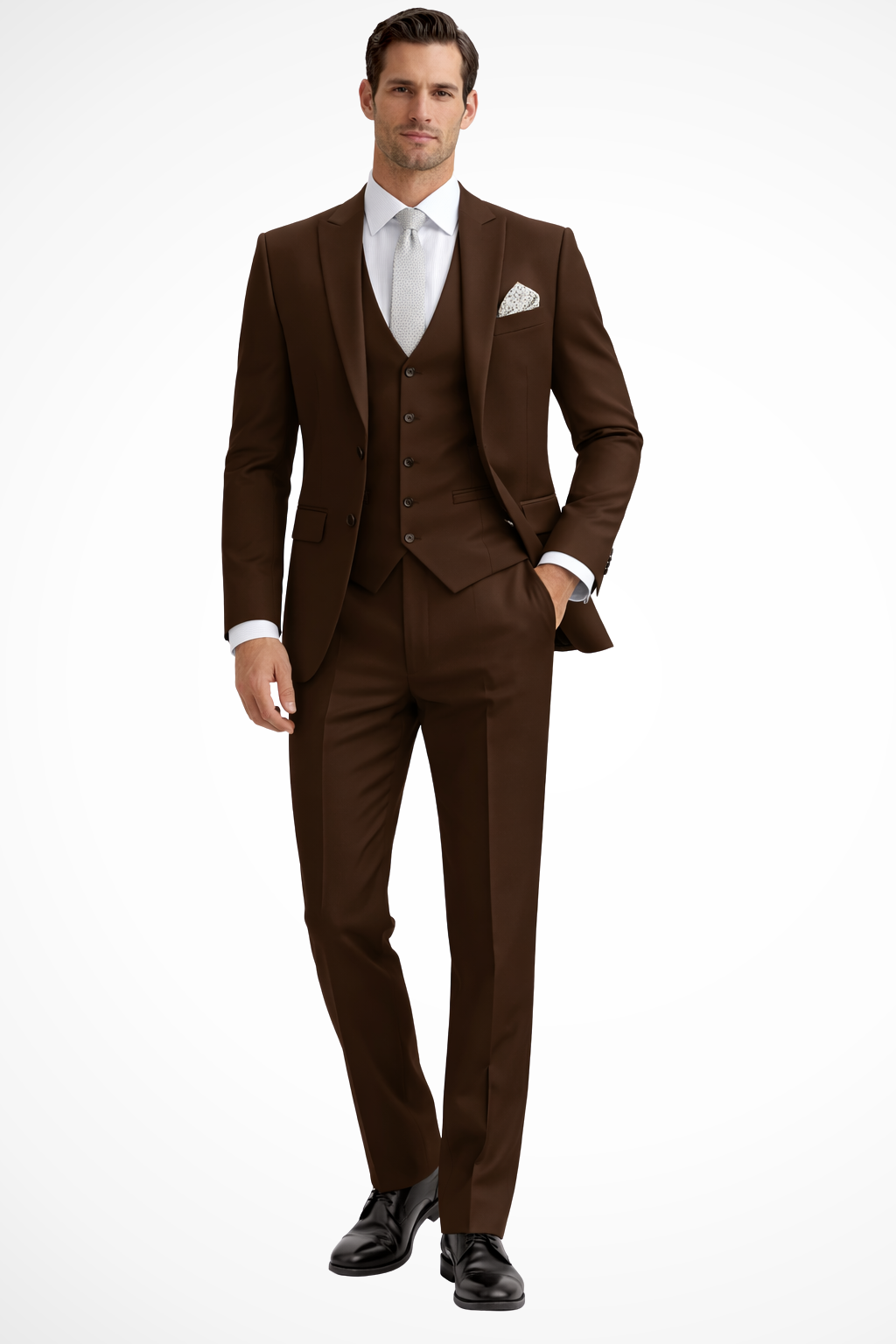 Driedelig Slim Fit Heren Pak met Reverskraag voor Bruiloften en Formele Gelegenheden 3