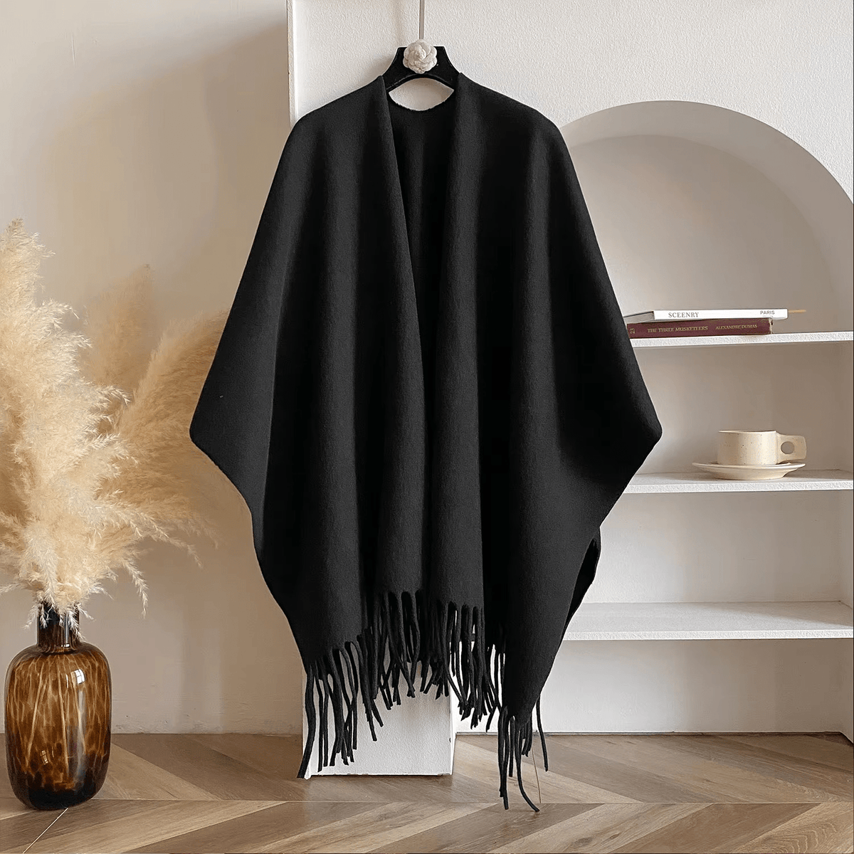 Dubbelzijdige Kasjmiermix Poncho voor Dames Luxe en Warm 1
