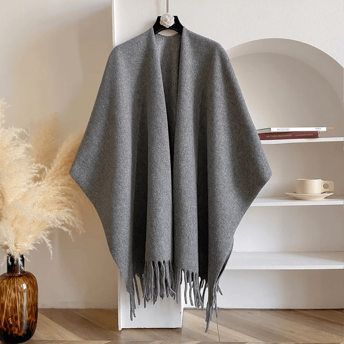 Dubbelzijdige Kasjmiermix Poncho voor Dames Luxe en Warm 2