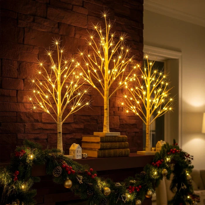 Tabletop Birch Tree Lamp – Warm White Branch Lights for Bedside Reading