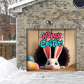 Easter Garage Door Cover with Bunny Design, Easy Installation for Standard Doors 0