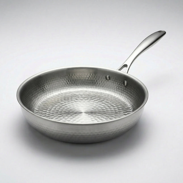 Stainless Steel Frying Pan – No Coating, Even Heat & Multi-Layer Base