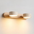 Elias Rustic Adjustable Travertine Wood Wall Sconce 0