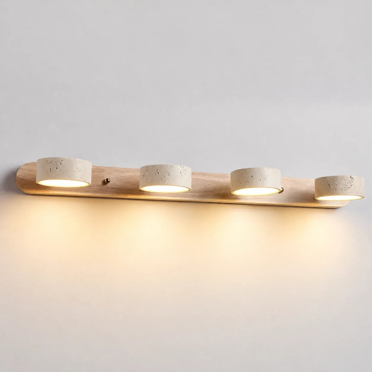 Elias Rustic Adjustable Travertine Wood Wall Sconce 10