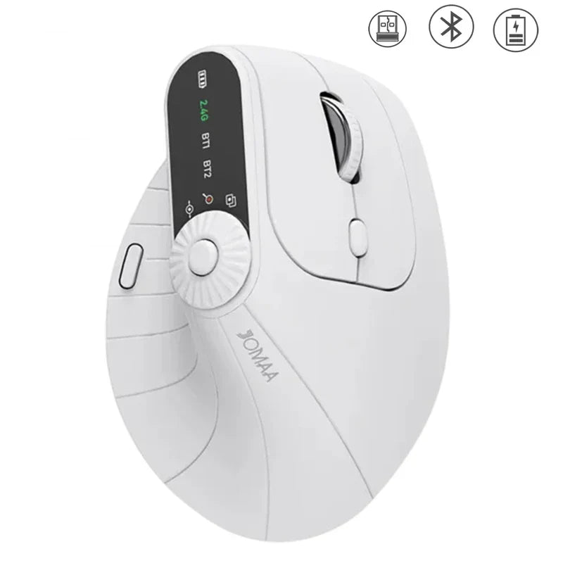 Souris verticale sans fil – Bluetooth 5.1, DPI réglable à 2400 et design rechargeable USB-C