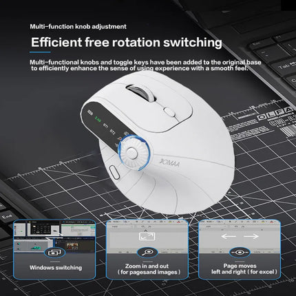 Vertical Wireless Mouse – Bluetooth 5.1, Adjustable 2400 DPI & Rechargeable USB-C Design