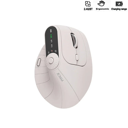 Vertical Wireless Mouse – Bluetooth 5.1, Adjustable 2400 DPI & Rechargeable USB-C Design