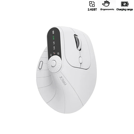Vertical Wireless Mouse – Bluetooth 5.1, Adjustable 2400 DPI & Rechargeable USB-C Design