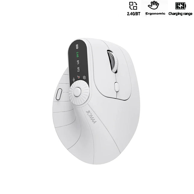 Vertical Wireless Mouse – Bluetooth 5.1, Adjustable 2400 DPI & Rechargeable USB-C Design