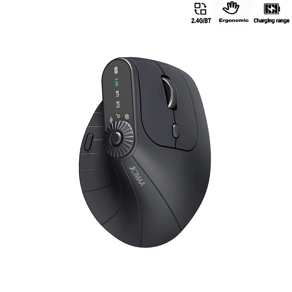 Souris verticale sans fil – Bluetooth 5.1, DPI réglable à 2400 et design rechargeable USB-C
