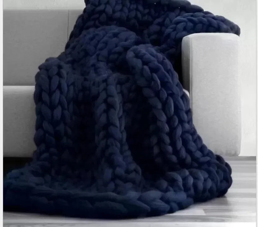 Extra-Large Chunky Knit Chenille Blanket - Soft, Warm Fleece for Couch and Bed 9