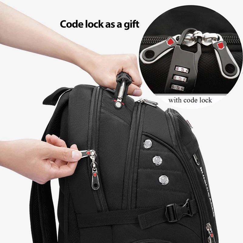 Extra-Large Waterproof Laptop Backpack for Men with USB Charging & Anti-Theft Security 3