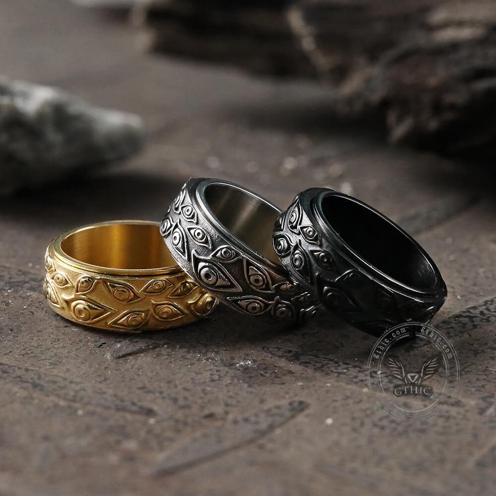Eye of Providence Stainless Steel Spinner Ring 1