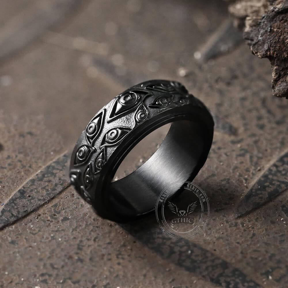 Eye of Providence Stainless Steel Spinner Ring 6