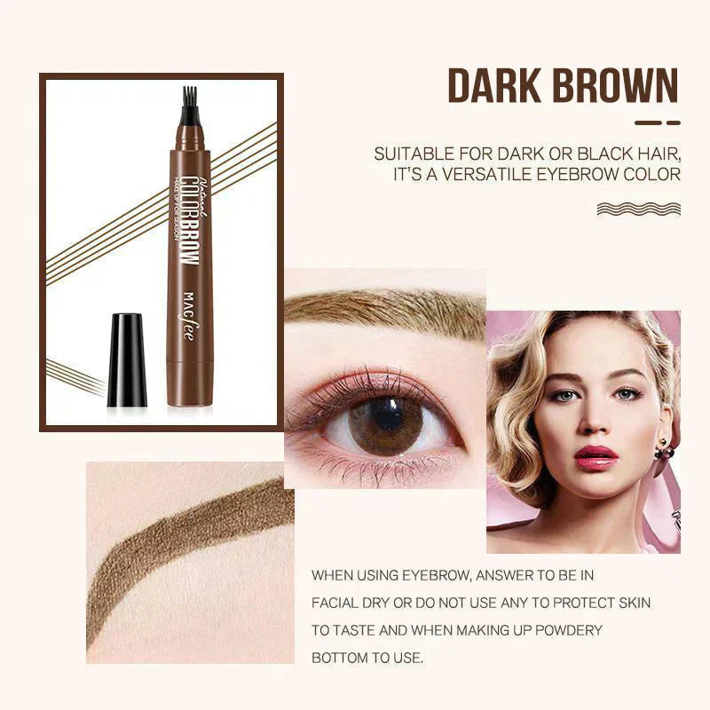 Eyebrow Stamp Pen with Waterproof Stencil and 4-Prong Tip for Natural Look 8