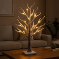 Snow-Frosted Tabletop Tree Lamp – Warm Twinkling Lights on Snowy Branches