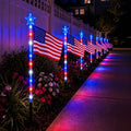 Flag Solar Path Lights – Stars and Stripes Glow in Red, White and Blue