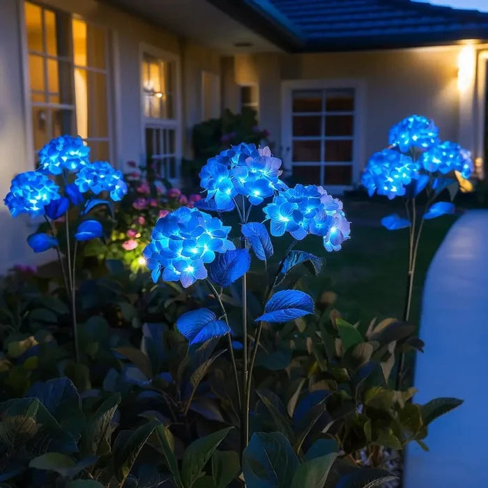 Solar Hydrangea Garden Lights – Flower Clusters That Glow Softly After Dark