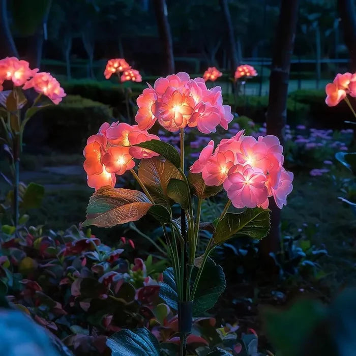 Solar Hydrangea Garden Lights – Flower Clusters That Glow Softly After Dark