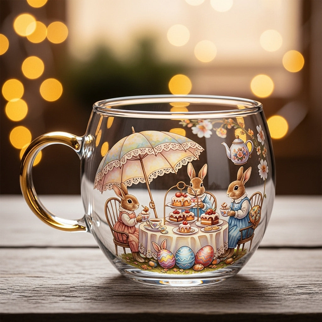 Feestelijk Glazen Kerstbeker met Wintermotief voor Warme Dranken | Sansoti 6