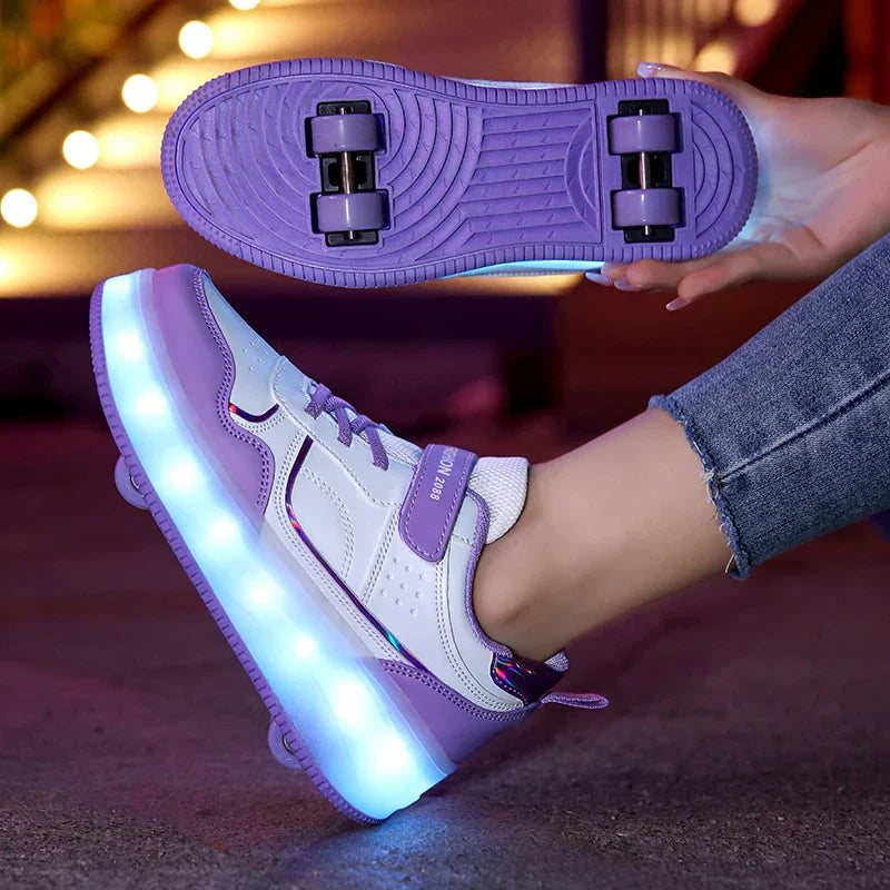Chaussures à roulettes LED orthopédiques Zoe pour enfants avec roues pliables pour un jeu actif et soutenu